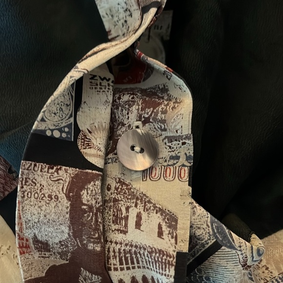 Vintage Dianne B New York  Tunic Black With Currency Print Insert Large - Picture 2 of 12